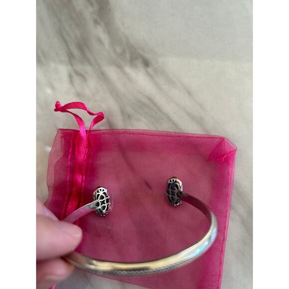 Kendra Scott Grey Drusy Stone Silver Cuff Bracelet - Picture 2 of 6